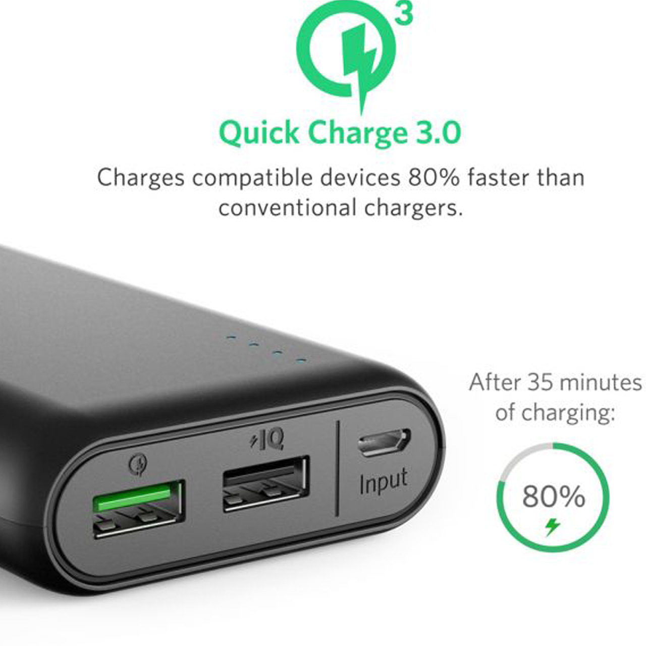 پاوربانک انکر مدل A1272 PowerCore With Quick Charge 3.0 با ظرفیت 20000 میلی آمپر ساعت